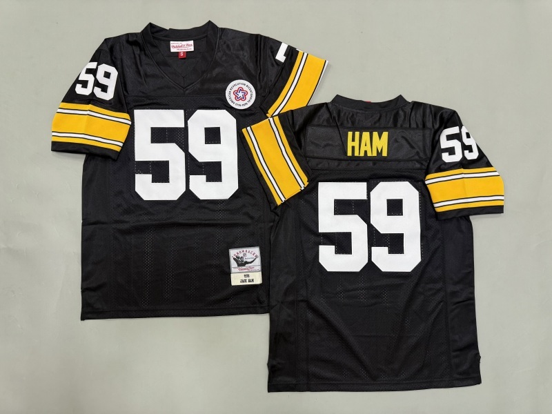 Men 2025 Pittsburgh Steelers #59 Ham black Throwback Limited NFL Jersey style 001->pittsburgh steelers->NFL Jersey